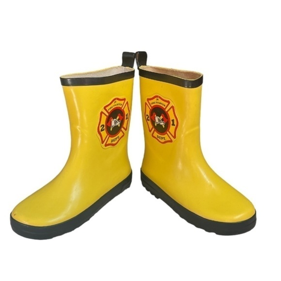 WIPPETTE Kids Yellow Firefighter Seal Rain Boots Sz 13‎ - Picture 1 of 12